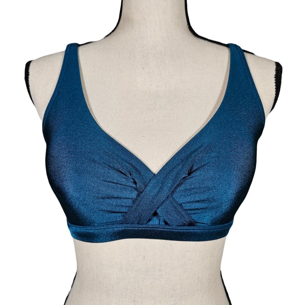 Beach Party Teal Bikini Top, Size Small NWOT